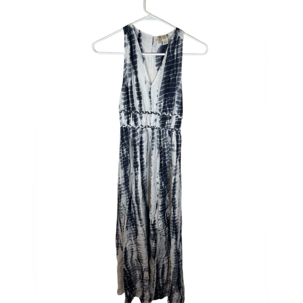 Japna black and white tie-dye maxi dress